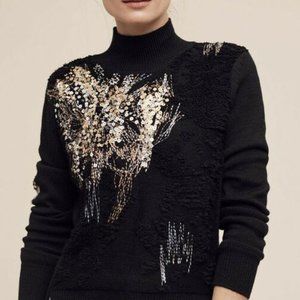 ✨  HP ✨ Anthropologie x Fete Beaded Sequin Mock Sweater